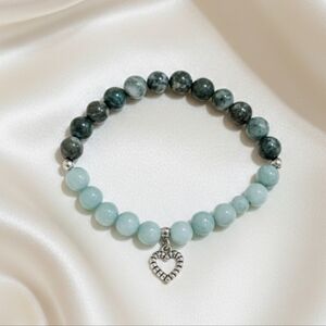Dioptase/Burmese Jade Bracelet